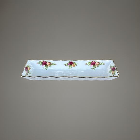 Mid-Century Modern Royal Albert Bone China mint tray OLD COUNTRY ROSES c.1962+ - Picture 1 of 3
